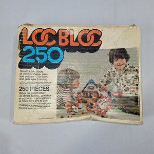 Loc Bloc 250 Vintage 1970s Plastic Building Blocks Bricks Set Entex Japan